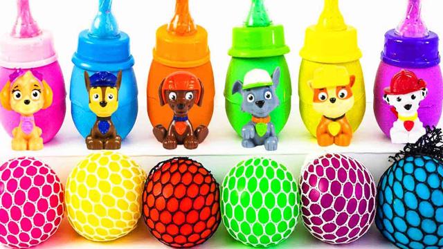 Bottle Video 🍼 | Learn to add 6 colors of slime to baby bottles 🌈 img